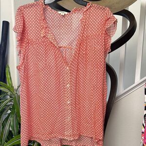 Dylan Red Geometric Blouse